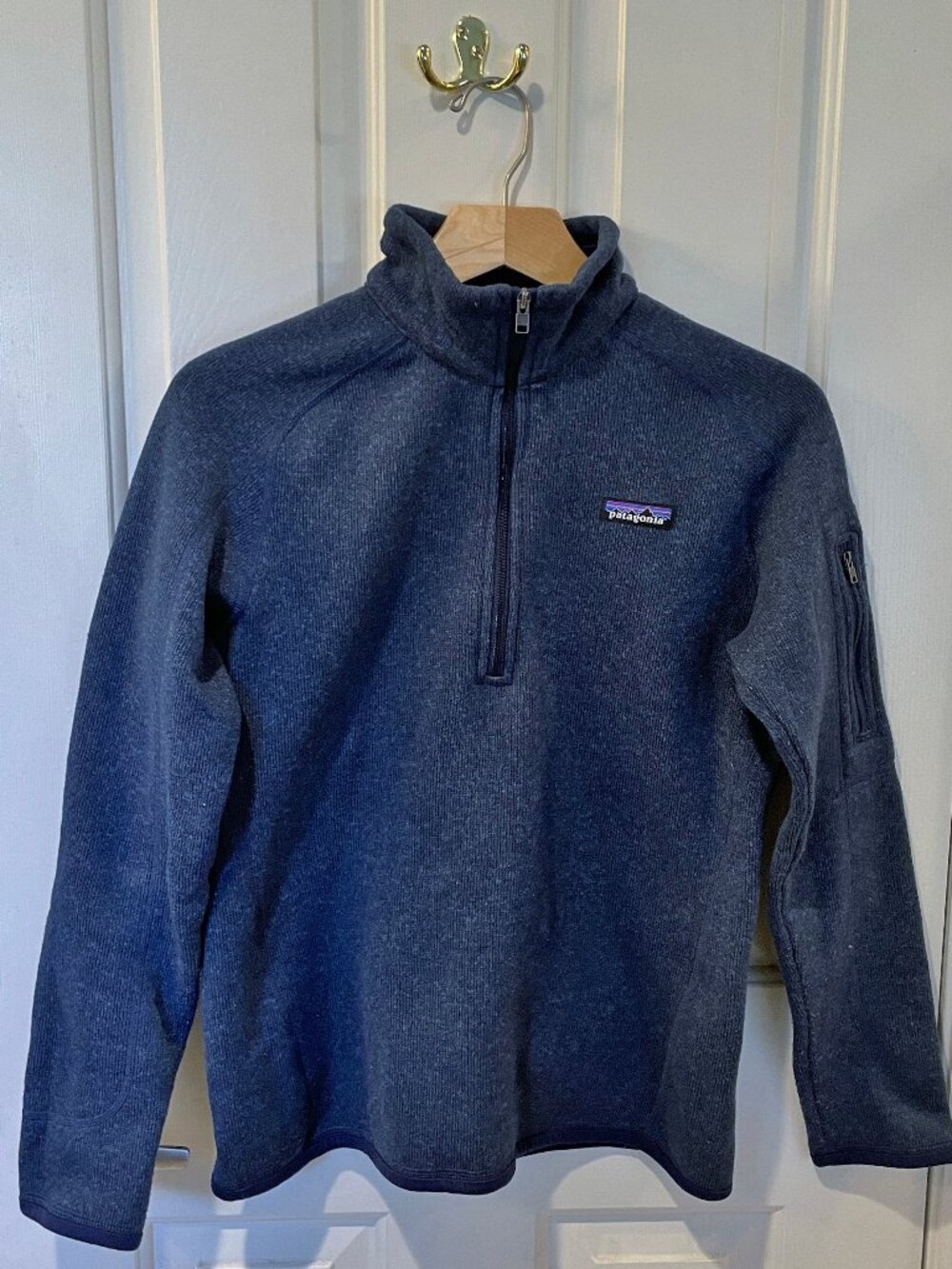 Patagonia Womens Better Sweater 1/4 Zip Fleece Pullover M Navy